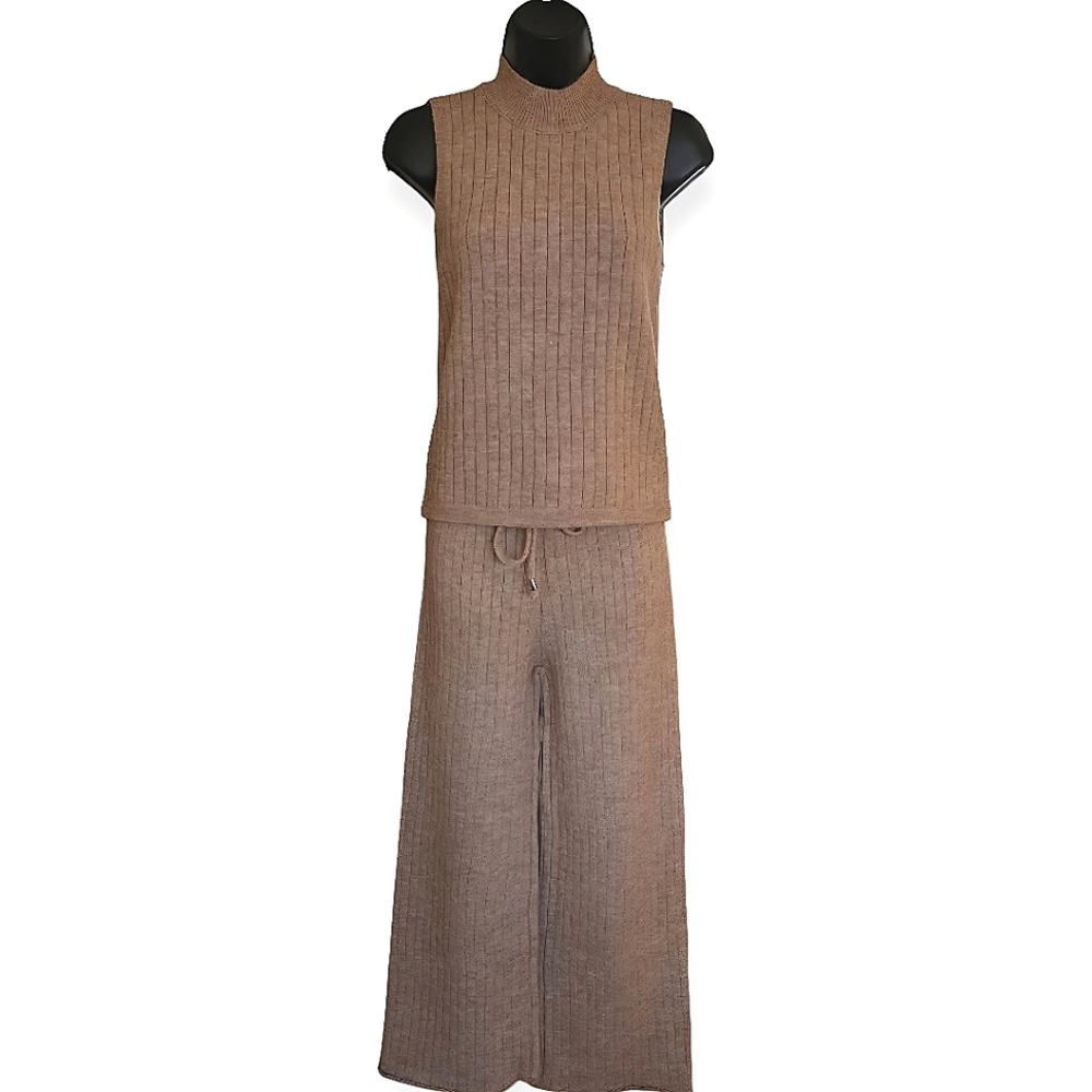 🧡S. Christina Tan Cashmere Sleeveless Top & Pant Set☆
